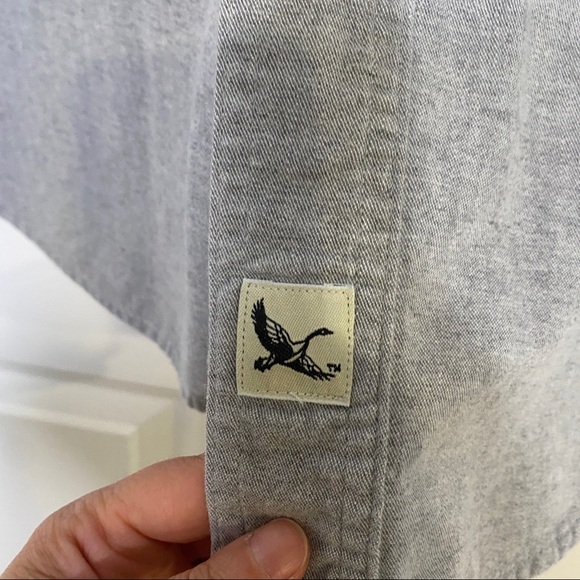 Vintage Eddie Bauer Grey Button Front Flannel Collared Shirt Size Large - Picture 5 of 7